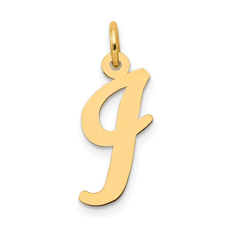 14k Yellow Gold, Madison Collection, Medium Script Initial I Pendant
